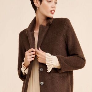 Anthropologie Chocolate Teddy Jacket